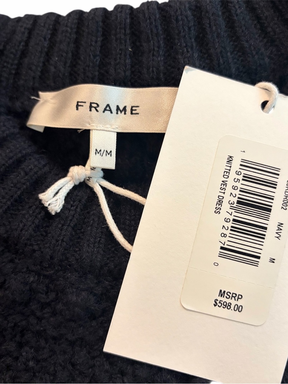NWT: FRAME Knit Sweater Dress, Navy Blue, Medium - Picture 8 of 10